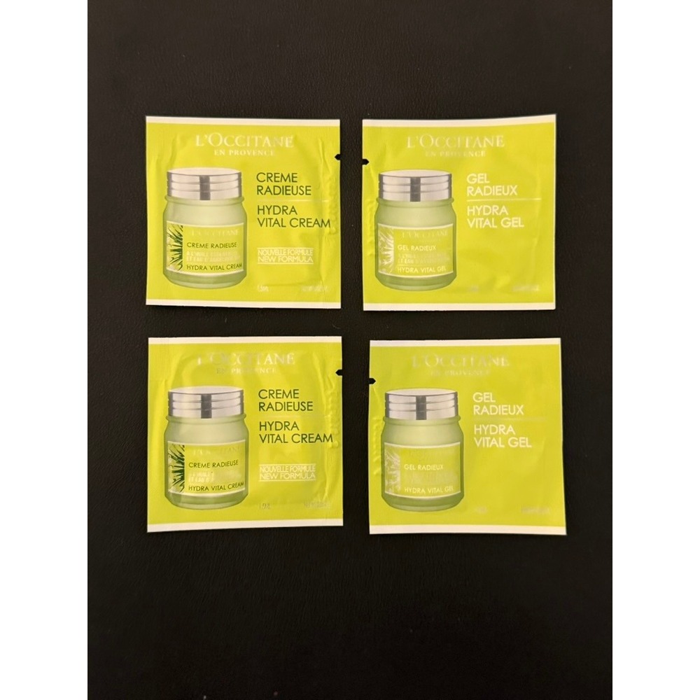 L'Occitane Angelica Hydra Vital Cream & Gel Skincare Sample Lot 4pc